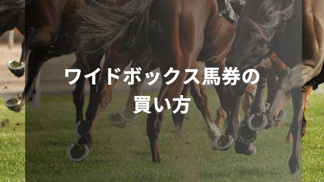 競馬のワイドボックス馬券の買い方