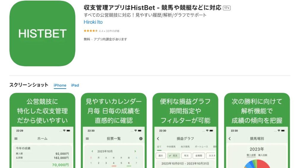 競馬以外にも対応している「HistBet」