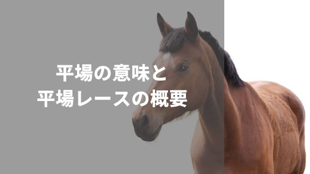 競馬における平場の意味と平場レースの概要