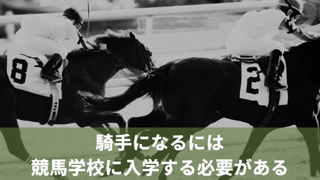 騎手になるには競馬学校に入学する必要がある