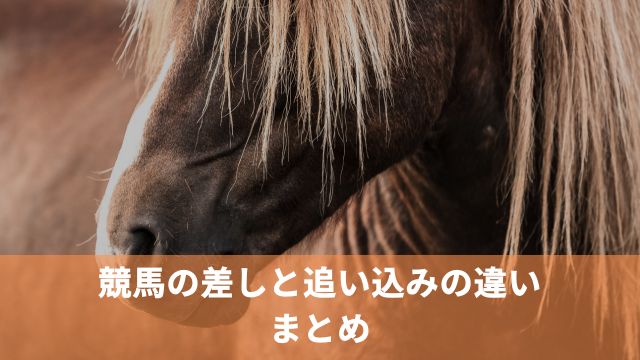 競馬の差しと追い込みの違い：まとめ