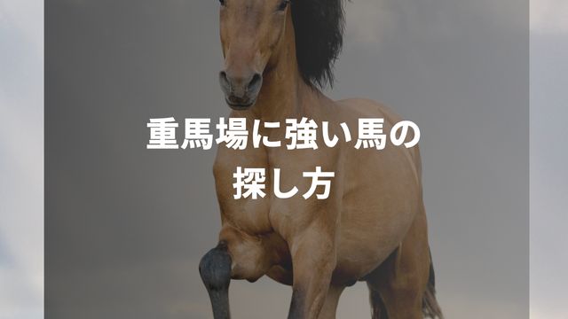 競馬の重馬場に強い馬の探し方4選