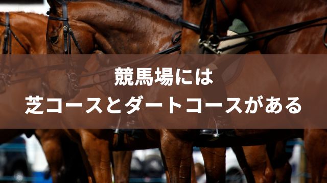 競馬場には芝コースとダートコースがある