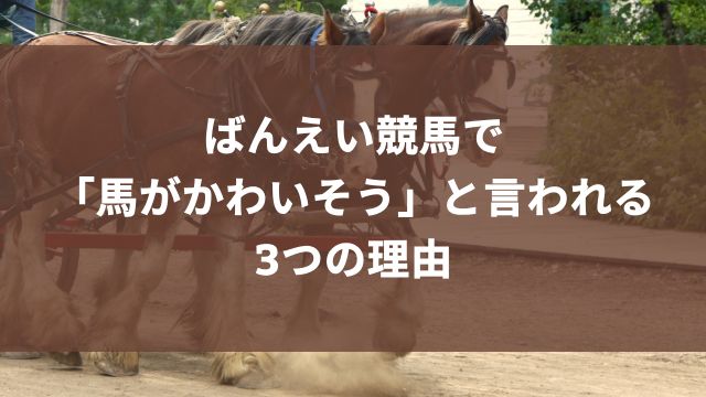 ばんえい競馬で「馬がかわいそう」と言われる3つの理由