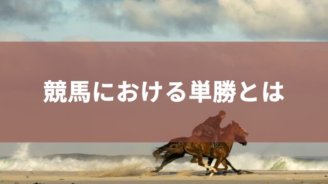 競馬における単勝とは