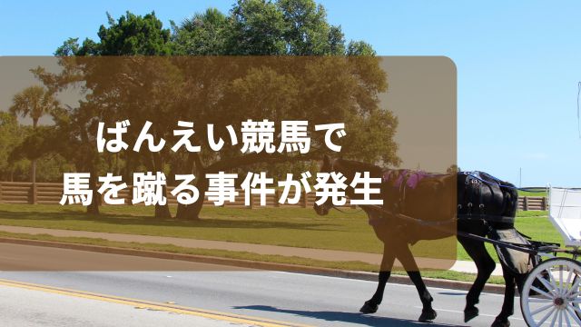 ばんえい競馬で馬を蹴る事件が発生